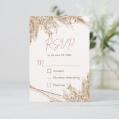 Boho Pampas Gras RSVP Kaart | Neutrale Beige Blush (Staand voorkant)