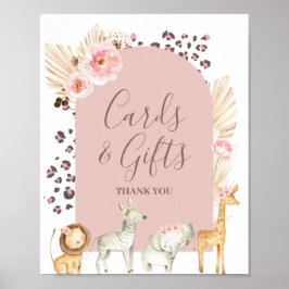 Boho Pampas Gras Safari Dieren Kaarten & Cadeaus P Poster