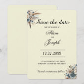 Boho Pampas Gras Save the Date (Voorkant / Achterkant)