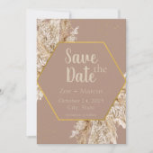 Boho Pampas Gras Save the Date — Beige/Blush (Voorkant)