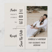 Boho Pampas Gras Save the Date Kaart (Voorkant / Achterkant)