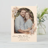 Boho Pampas Gras Save The Date Trouwkaart Kaart (Staand voorkant)