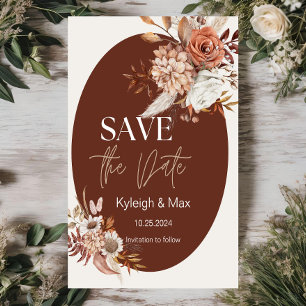 Boho Pampas Gras Save the Date Uitnodiging