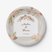 Boho pampas gras speciale gelegenheid papieren bordje (Voorkant)