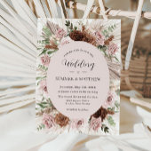 Boho Pampas Gras Stoffig Roze Bruin Bloemen Bruilo Kaart