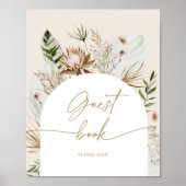 Boho pampas gras tekent het poster van het gastenb (Voorkant)