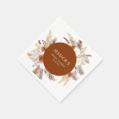 Boho Pampas Gras Terracotta Bruidsdouche Servet (Hoek)