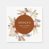 Boho Pampas Gras Terracotta Bruidsfeest Servet (Voorkant)