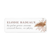 Boho Pampas Gras Terracotta Modern Retouradres Etiket (Voorkant)