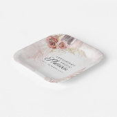 Boho Pampas Gras Terracotta Script Bruiloft Papieren Bordje (Gebogen)