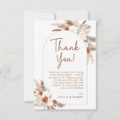 Boho Pampas Gras Terracotta-Vrijgezellenfeest Bedankkaart (Voorkant)