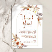 Boho Pampas Gras Terracotta-Vrijgezellenfeest Bedankkaart