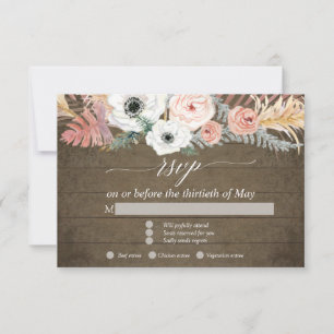 Boho Pampas Gras Tropisch Bloemig Blad RSVP Kaartje