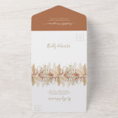 Boho Pampas Gras Trouw Alles In Eén Uitnodiging (Buitenkant)