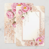 Boho Pampas Gras Trouw Uitnodiging (Voorkant / Achterkant)