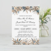 Boho Pampas Gras Trouw Uitnodiging (Staand voorkant)