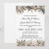 Boho Pampas Gras Trouw Uitnodiging (Voorkant / Achterkant)