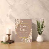 Boho Pampas Gras Trouw Uitnodiging — Beige/Roze