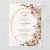 Boho pampas gras trouwdetails behuizing Kaart (Voorkant)