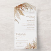 Boho Pampas Gras Trouwkaart All In One Uitnodiging (Binnen)
