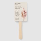 Boho Pampas Gras Trouwprogramma Handventilator Handwaaier (Achterkant)