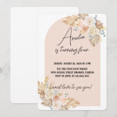 Boho Pampas Gras Verjaardag Kaart (Voorkant / Achterkant)