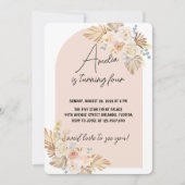 Boho Pampas Gras Verjaardag Kaart (Voorkant)