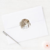 Boho Pampas Gras Verliefd Bruidsdouche  Ronde Sticker (Envelop)