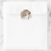 Boho Pampas Gras Verliefd Bruidsmeisjesfeest Ronde Sticker (Tas)