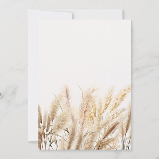 Boho pampas gras volwassen verjaardag uitnodiging (Achterkant)