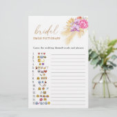 Boho pampas gras vrijgezellenfeest emoji pictionar (Staand voorkant)