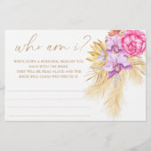 Boho pampas gras - Wie ben ik vrijgezellenfeest sp Briefpapier (Voorkant)