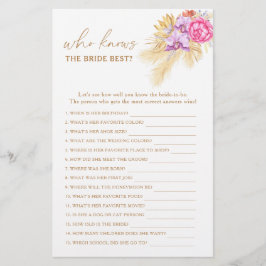 Boho pampas gras Wie kent de bruid het beste