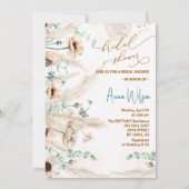 Boho pampas gras Wilde Bloem Bruidsdouche Kaart (Voorkant)