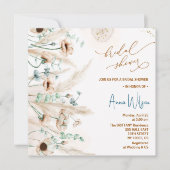 Boho pampas gras Wildflower Vrijgezellenfeest Kaart (Voorkant)