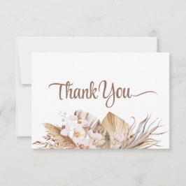 Boho Pampas Gras Witte Orchidee Huwelijk Bedankkaart
