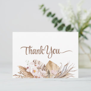Boho Pampas Gras Witte Orchidee Huwelijk Bedankkaart