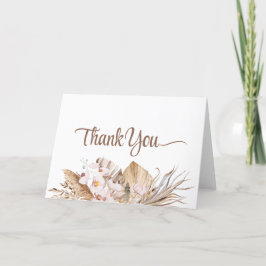 Boho Pampas Gras Witte Orchidee Huwelijk Bedankkaart