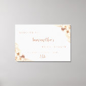 Boho Pampas gras witte orchidee welkomstbord Canvas Afdruk (Voorkant)