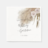 Boho Pampas Gras Woestijn Bruiloft Servet (Voorkant)