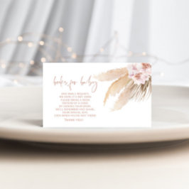 Boho pampas grasboeken voor baby kaartjesruimte informatiekaartje