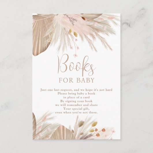 Boho pampas grasneutraal brengt boek mee informatiekaartje (Voorkant)