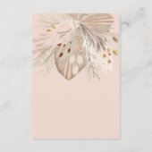 Boho pampas grasneutraal brengt boek mee informatiekaartje (Achterkant)