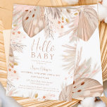 Boho pampas grasneutraal hallo baby shower kaart<br><div class="desc">hallo Baby! Tropische Boho woestijn pampas gras sekseneutraal oh baby shower met  droog gras,  pampas waterverf,  wilde bloemen,  geperste bloemen,  bamboe-bladeren met gemuteerde aardtonen en pastelroze en verbrand sinaasappel met lichtbeige kleuren.</div>