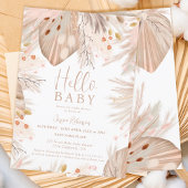 Boho pampas grasneutraal hallo baby shower kaart