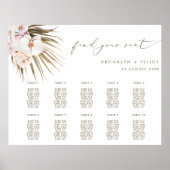 Boho Pampas Grass 10 Tables Wedding Seating Plan Poster (Voorkant)