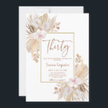 Boho Pampas Grass 30th Birthday Invitation Kaart<br><div class="desc">Boho Pampas Grass 30th Birthday trouwuitnodiging</div>