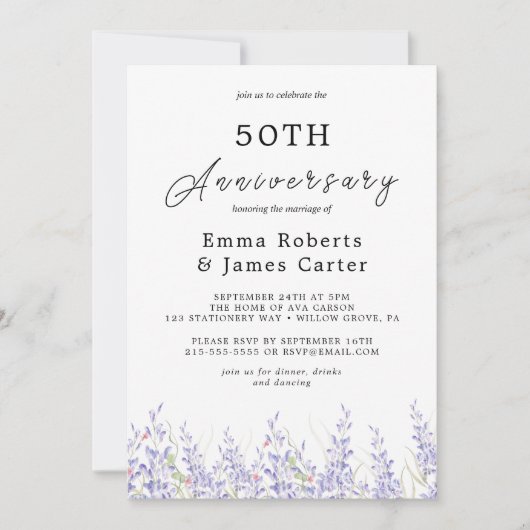 Boho Pampas Grass 50th Wedding Jubileum Kaart (Voorkant)