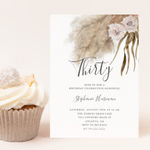 Boho Pampas Grass Adult 30e verjaardag