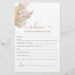 Boho Pampas Grass Advice voor de Bride-kaart<br><div class="desc">Boho Pampas Grass advies voor de bruidskaart</div>